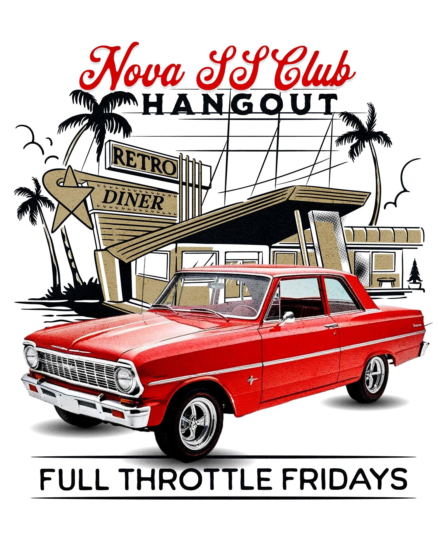 1960s Nova SS FULL THROTTLE FRIDAYS T-Shirt