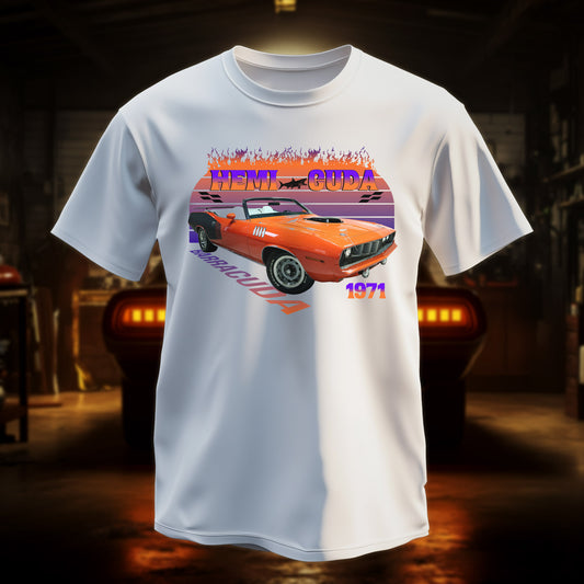 HEMI CUDA 1971 (Orange) Barracuda T-Shirt