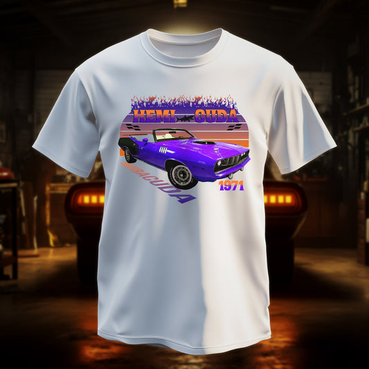 HEMI CUDA 1971 (Purple) Barracuda T-Shirt