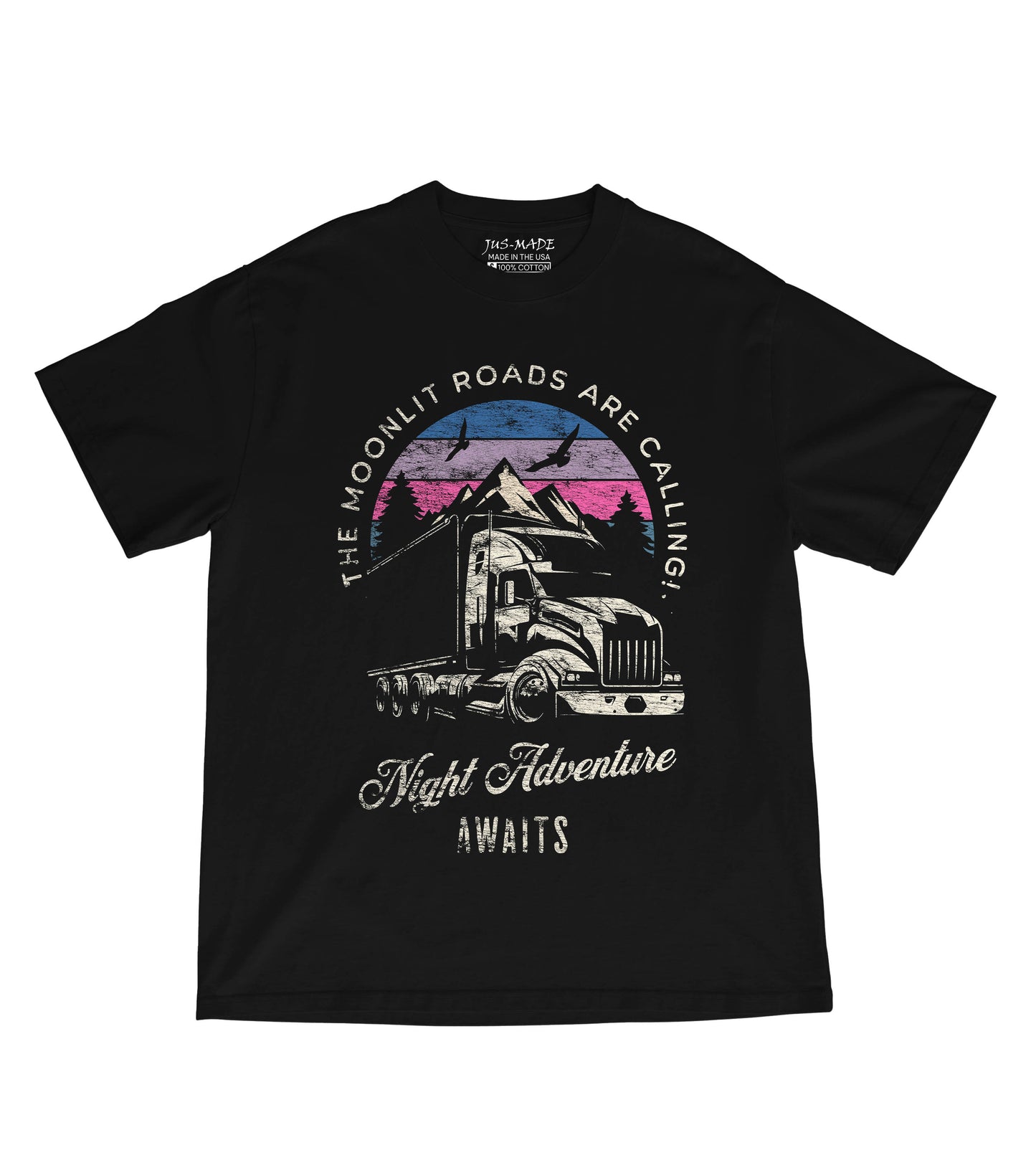 NIGHT ADVENTURE Semi-Truck (Distressed) T-Shirt