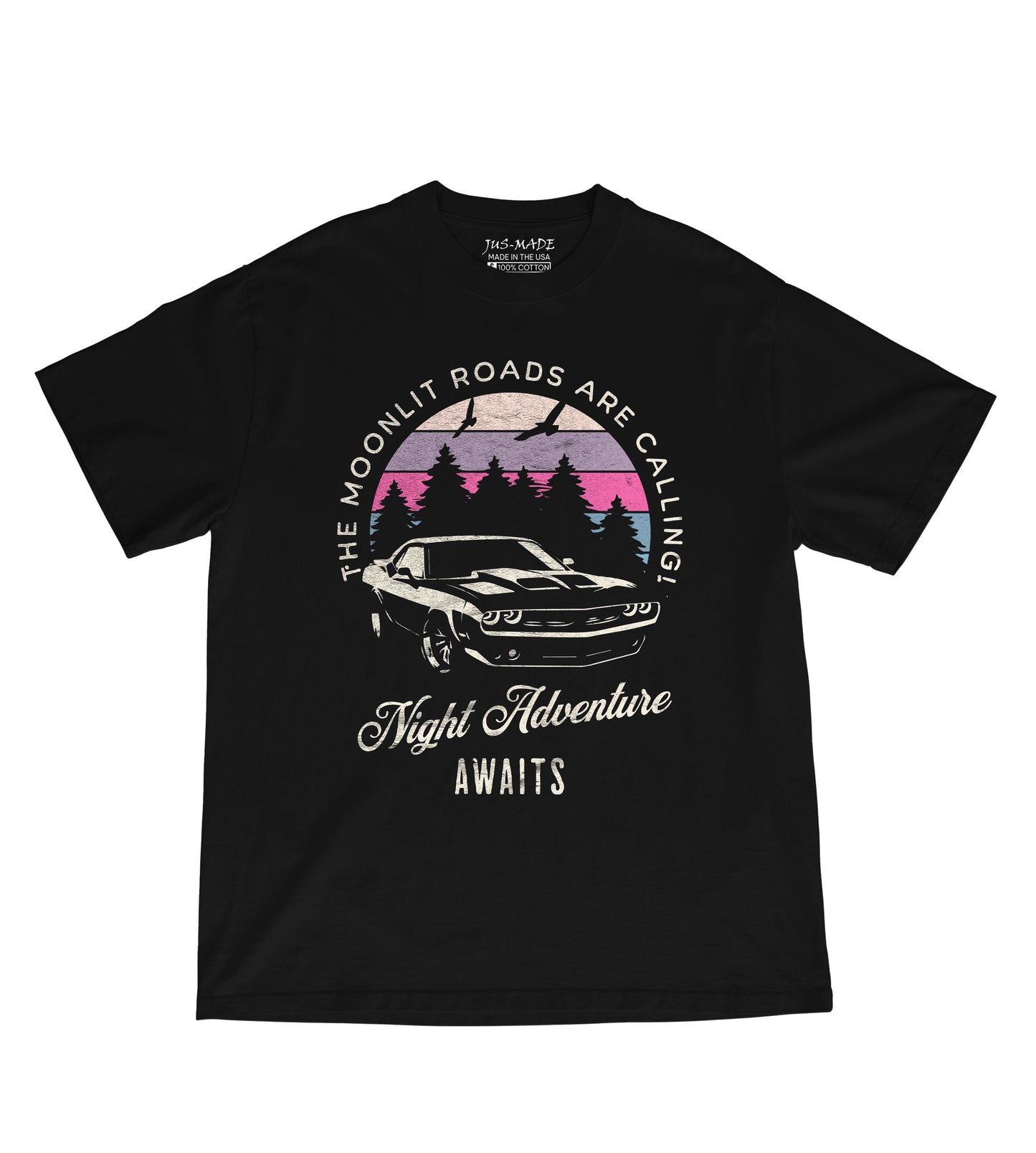 NIGHT ADVENTURE Muscle Car (Distressed) T-Shirt