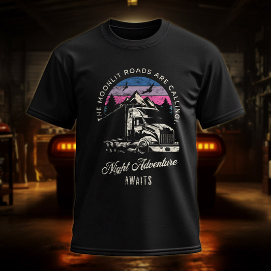 NIGHT ADVENTURE Semi-Truck (Distressed) T-Shirt