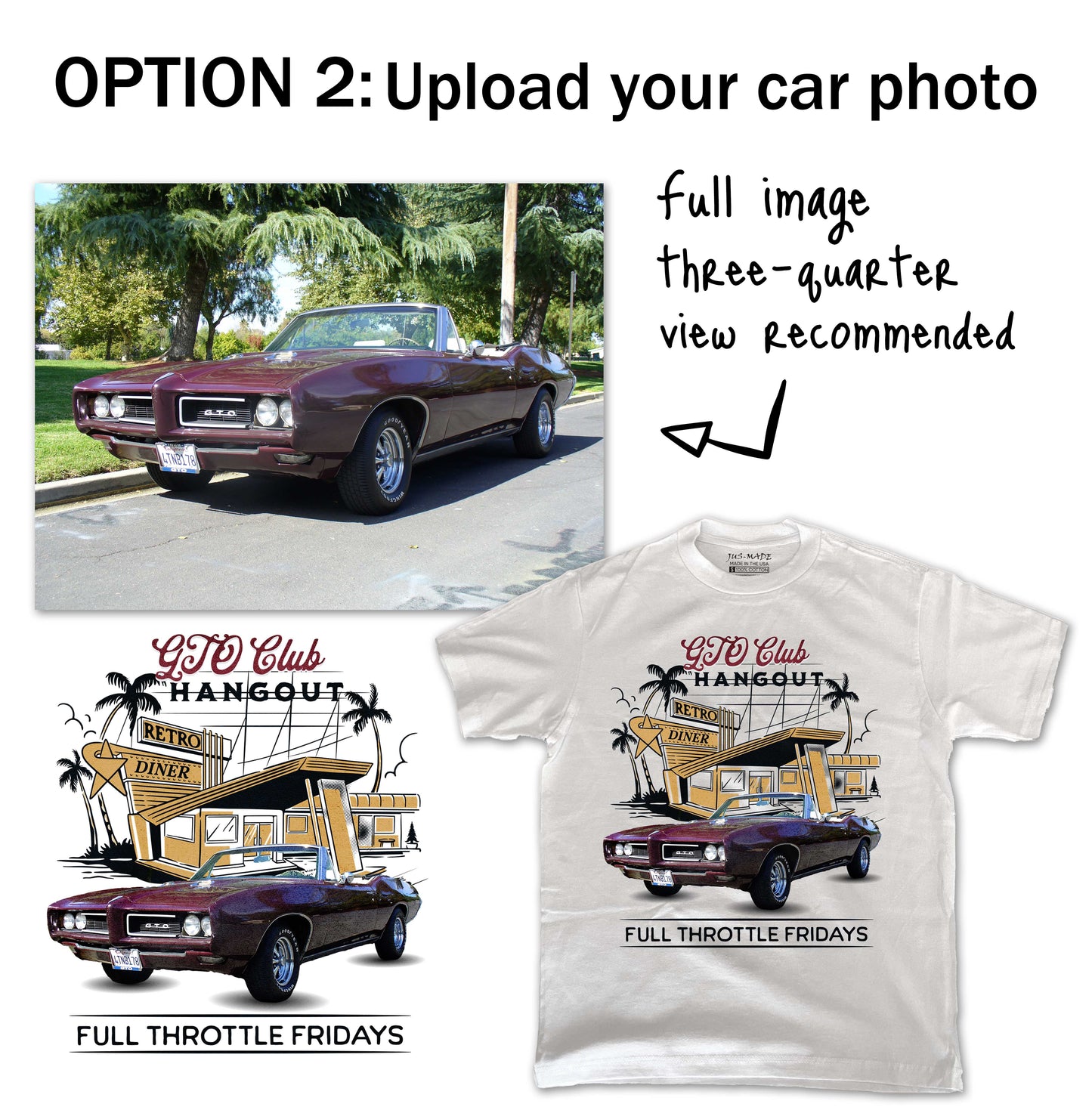 1960's Retro Diner CUSTOMIZABLE Muscle Cars T-Shirt