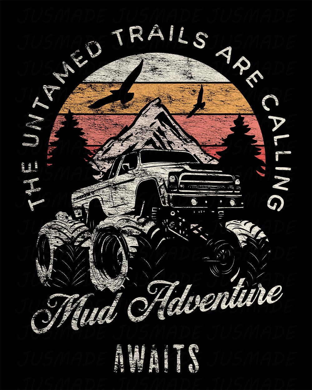 MUD ADVENTURE Monster Truck (Distressed) T-Shirt