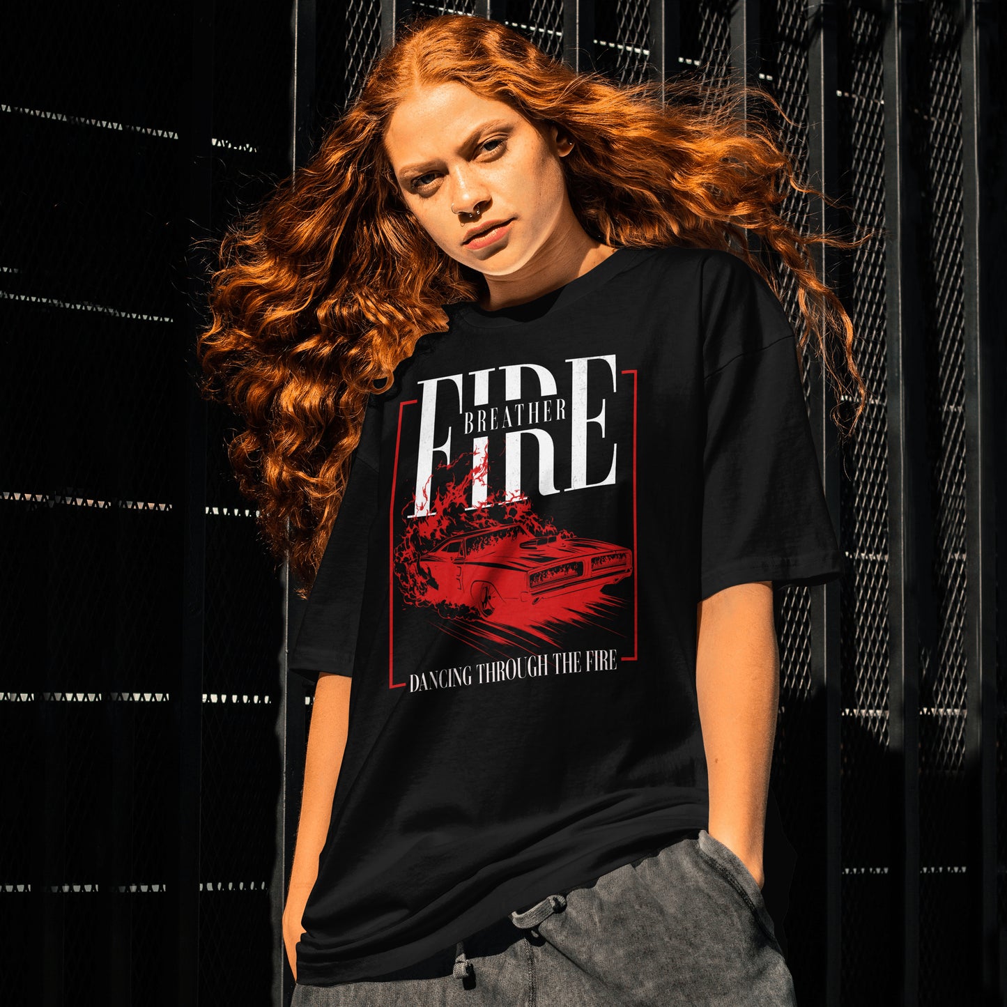 FIRE BREATHER Streetwear Design T-Shirt