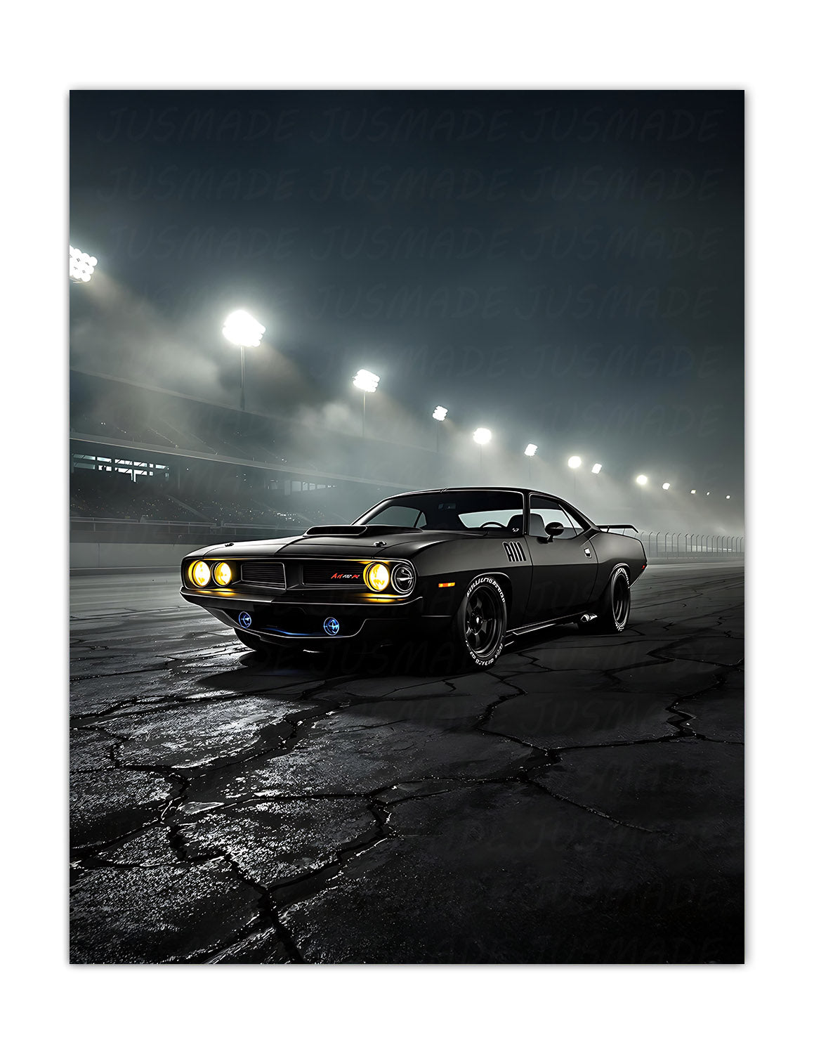 ABANDONED SPEEDWAY 1970 Cuda (Murdered-Out Edition) Poster