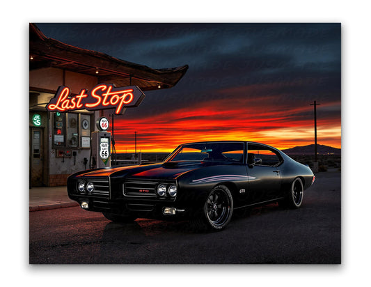 DESERT KING Black 1969 GTO JUDGE Poster