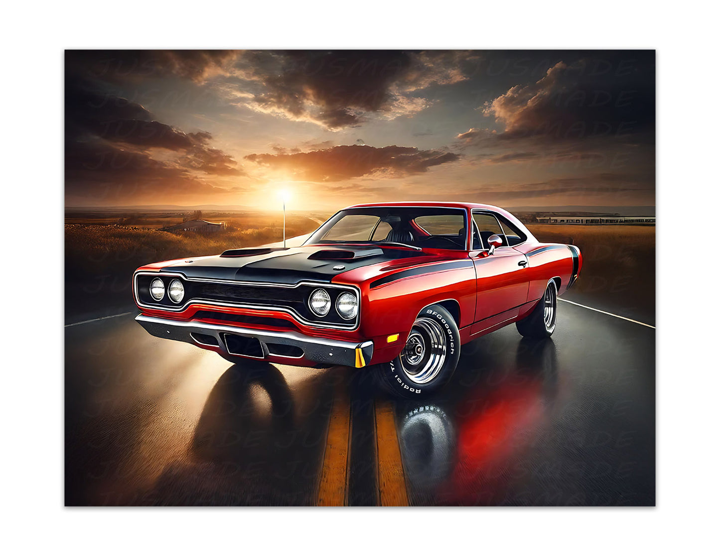 1970 Road Runner (Red) Sunset Poster