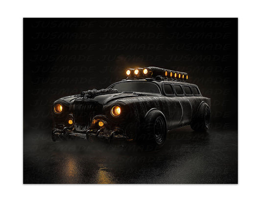 Muscle Car Scary Hearse Poster