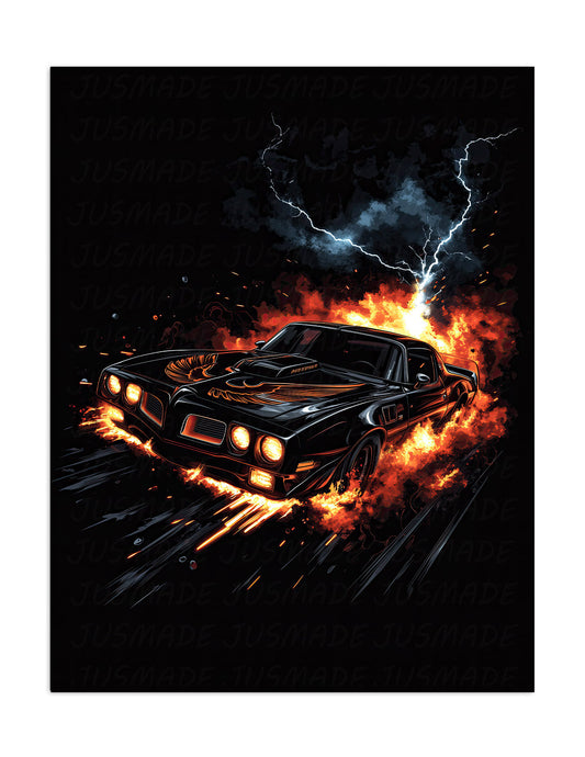 TRANS AM Flames & Lightning Poster