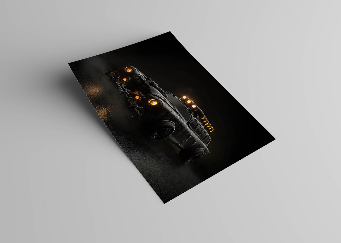 Muscle Car Scary Hearse Poster