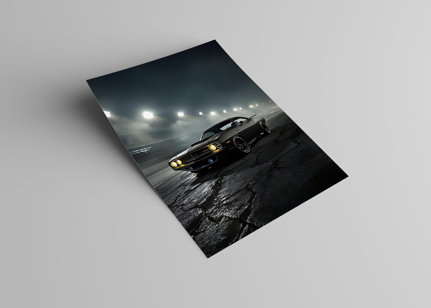 ABANDONED SPEEDWAY 1970 Cuda (Murdered-Out Edition) Poster