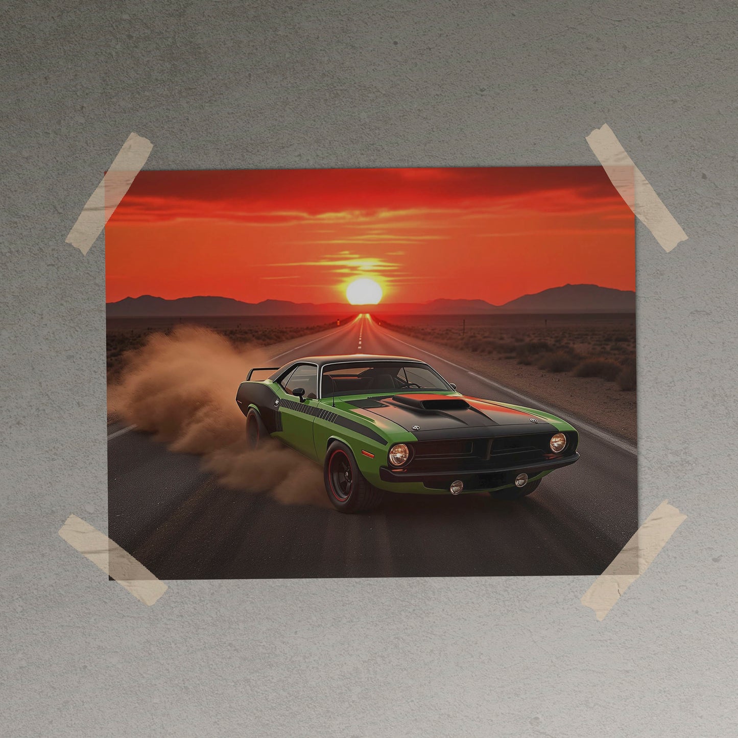 DESERT MENACE 1970 Hemi Cuda Poster