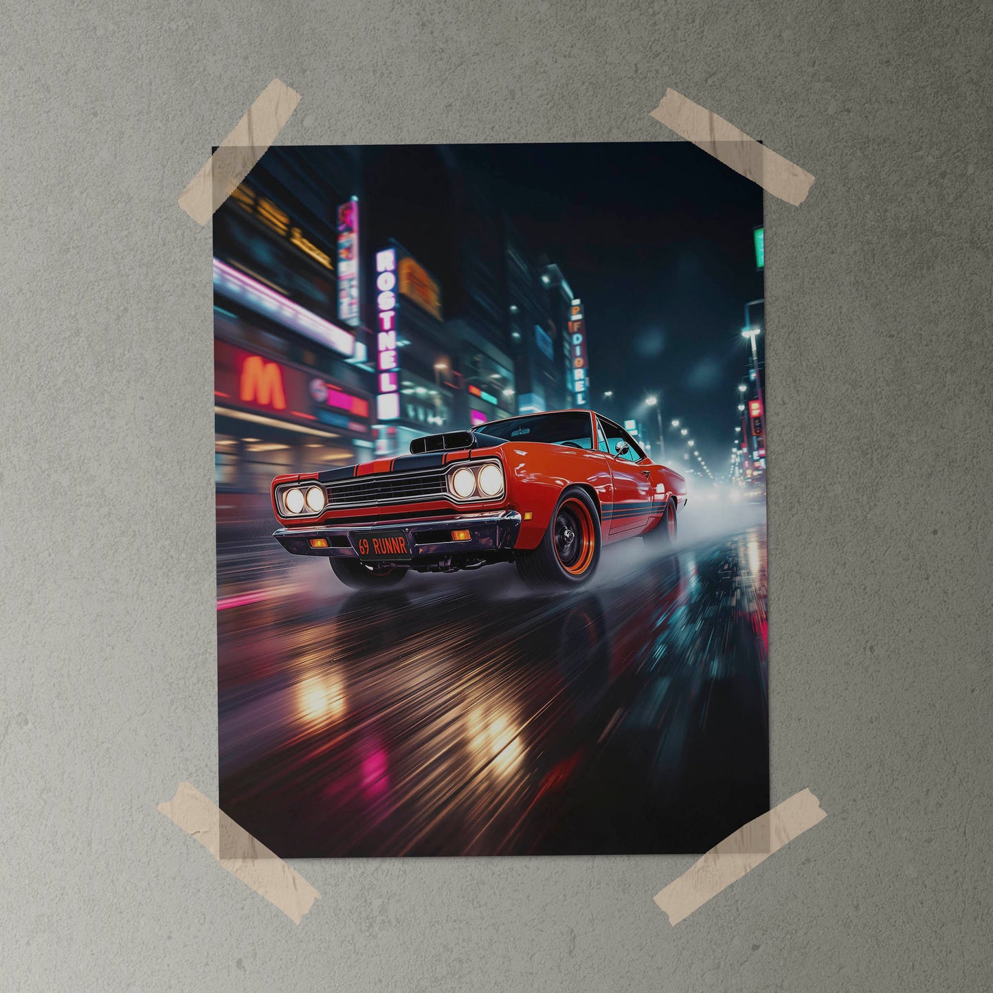 URBAN NIGHT CHASE 69 Road Runner Poster