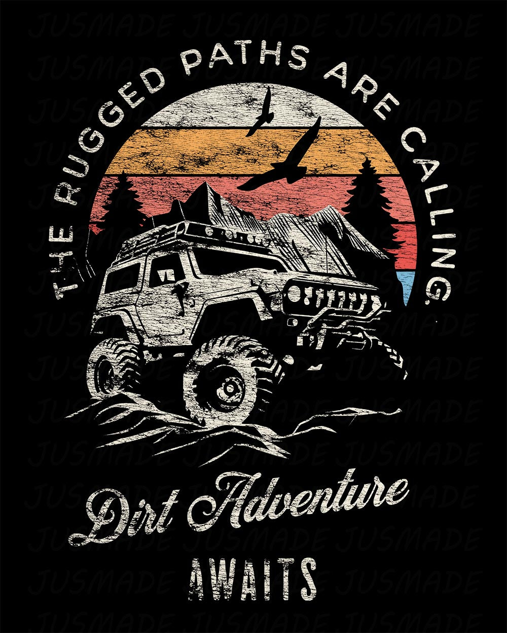 DIRT ADVENTURE Jeep 4x4 (Distressed) T-Shirt